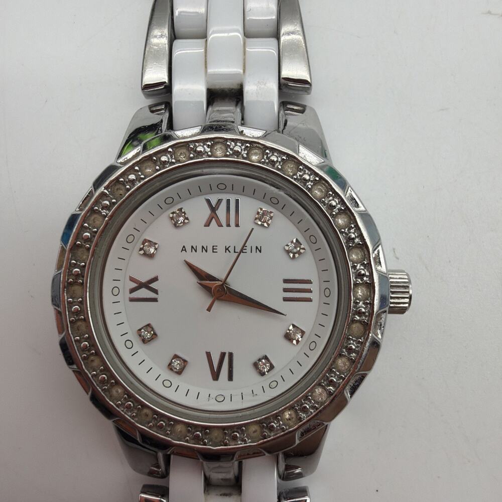 Anne Klein Women’s White Ceramic Silver Tone Watch - Read